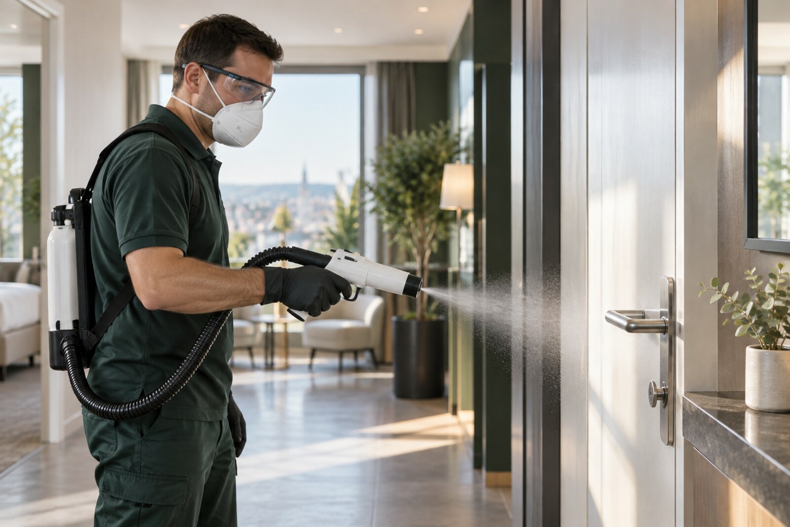 Professional applying a CleanShield surface coating